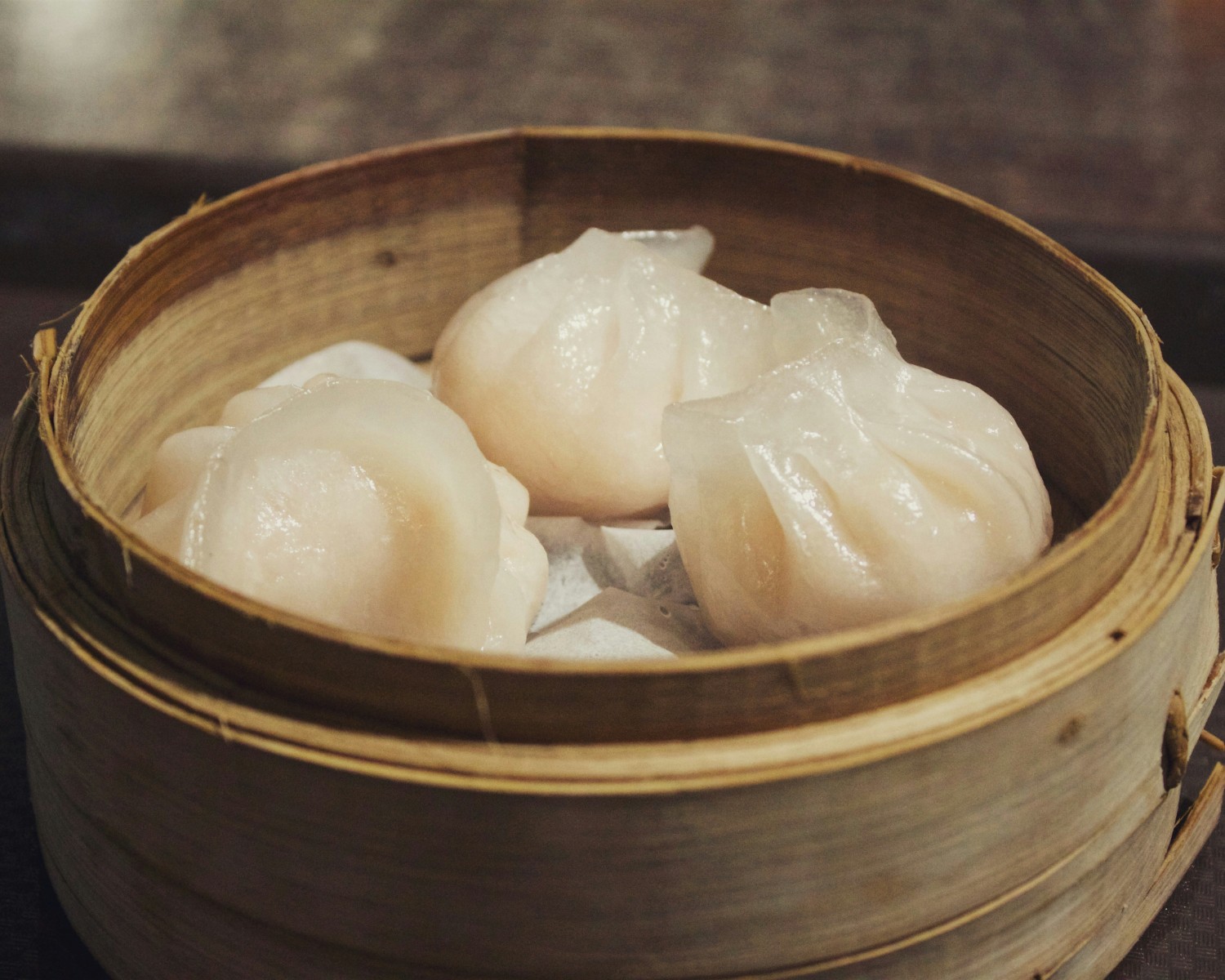 Traditional dim sum bamboo steamer baskets