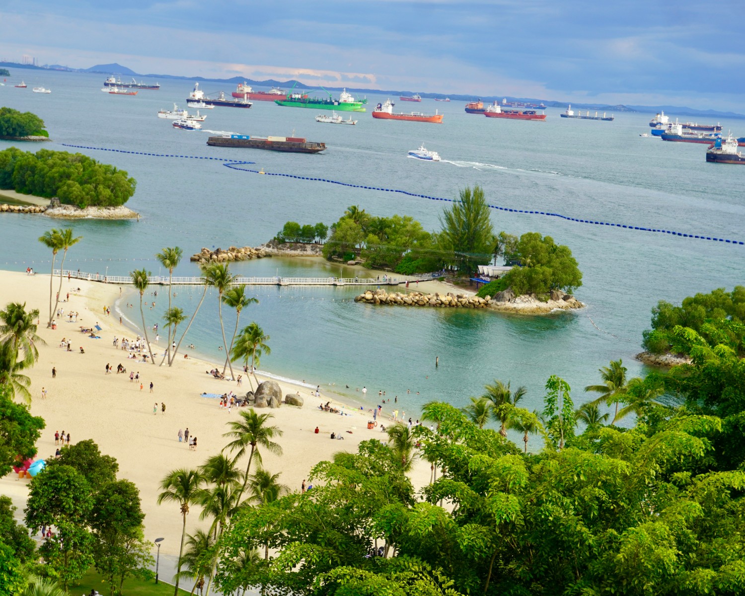 Sentosa's pristine beaches with turquoise waters